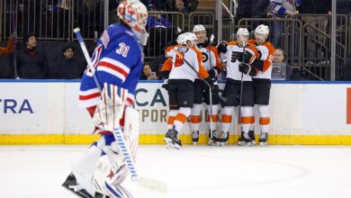 Rangers fall to Flyers in overtime as home woes hit new low Rangers fall to Flyers in overtime as home woes hit new low