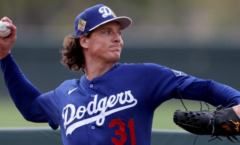 Dodgers’ Tyler Glasnow puts in efficient work in first spring start Dodgers’ Tyler Glasnow puts in efficient work in first spring start
