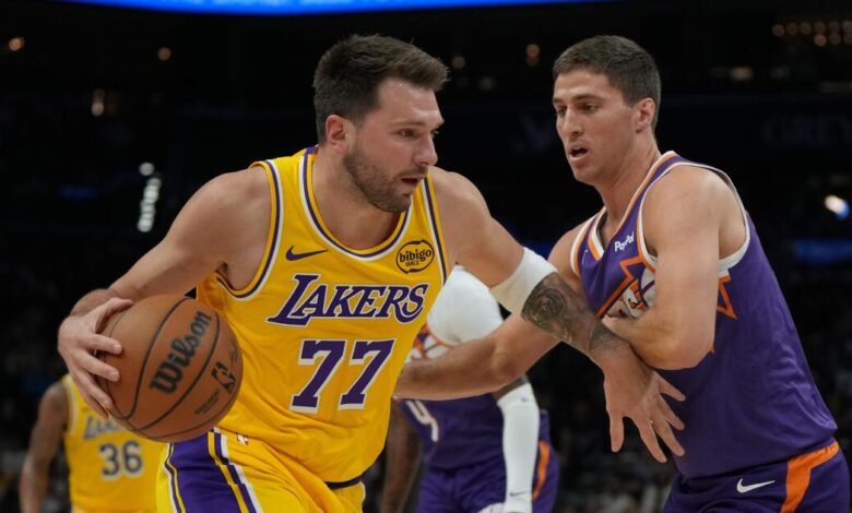 Luka Doncic and Lakers lose third straight on Royce O’Neale’s three