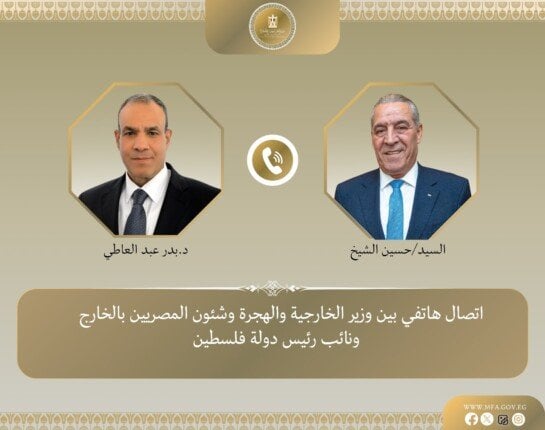 عبد العاطي ونائب رئيس فلسطين يستعرضان المشاروات حول مشروع قرار مجلس الأمن بخصوص غزة 1 elaosboa09187