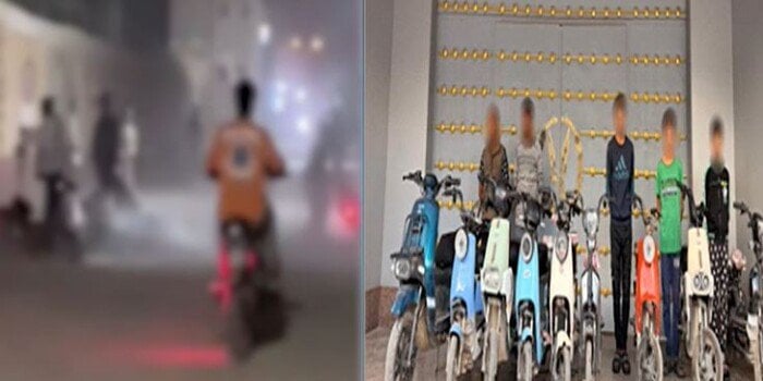 القبض على 3 صبية بتهمة أداء حركات استعراضية باستخدام دراجات كهربائية ببني سويف| فيديو 1 elaosboa52796