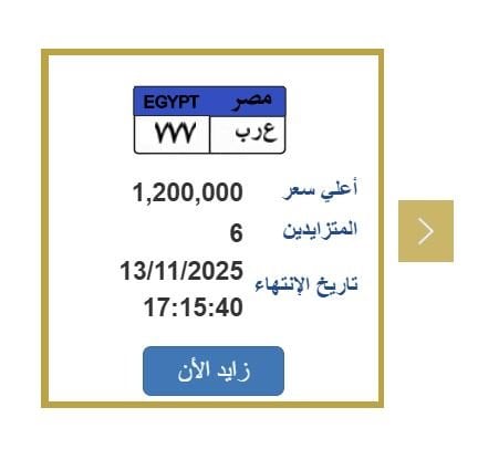 مزاد علني على لوحة سيارة مميزة تتجاوز قيمتها المليون جنيه.. خطوات التقديم 1 elaosboa96217 1