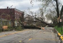 Tornado Damage in Lena, Illinois: Town Shut Down