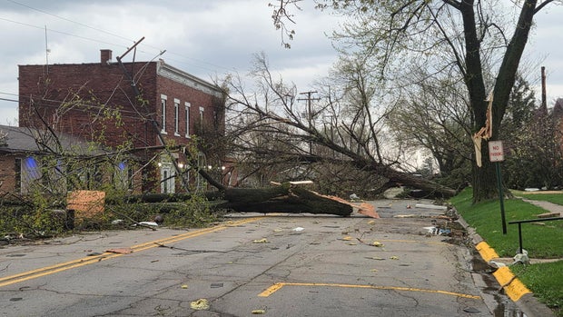 Tornado Damage in Lena, Illinois: Town Shut Down
