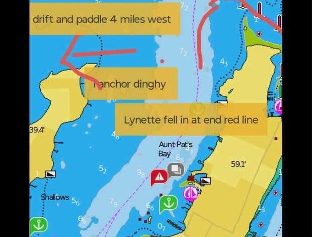 Brian Hooker maps claim where wife went missing in Bahamas