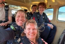 Misryoum: Tania Finlayson Sets Skydiving Record at 125 mph