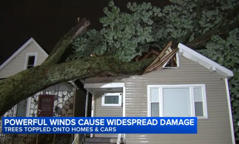 Chicago storms: roof ripped off school, outages surge, travel delays