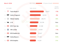 BYD Leads as China EV Market Stabilizes in March