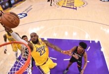 Lakers’ LeBron Reacts to Bronny Playoff Moment in Game 1