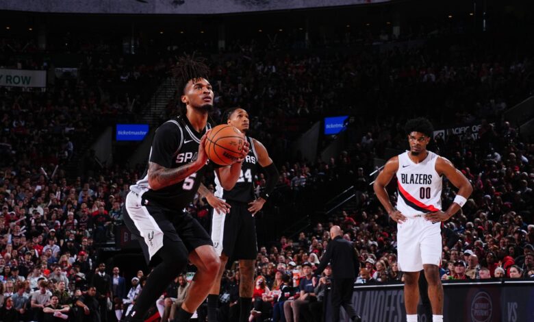 Spurs’ Stephon Castle Leads 120-108 Game 3 Win Over Blazers as Wemby Sidelined