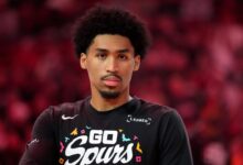 Dylan Harper’s Diamond Nike Chain Flashes as Spurs Push Past Blazers