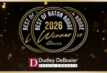 Dudley DeBosier Injury Lawyers Wins Three Gold Awards in Best of Baton Rouge
