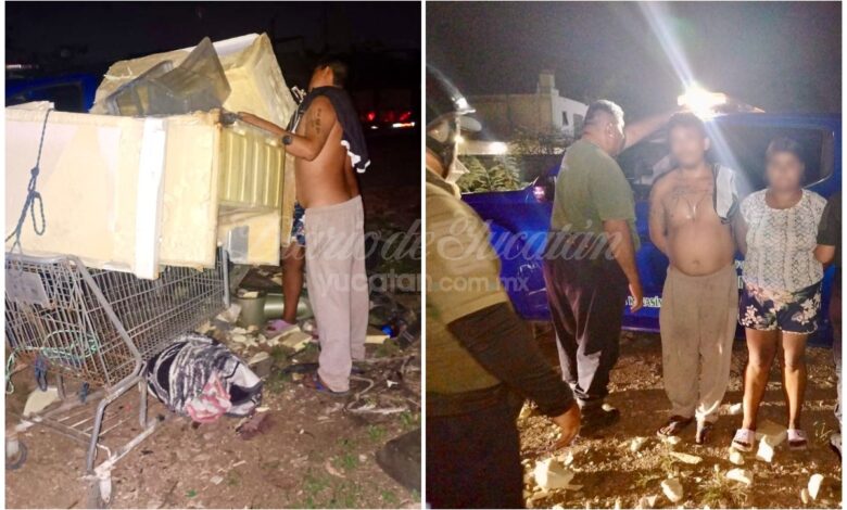 Cae pareja tras ser sorprendida tirando basura en Kanasín