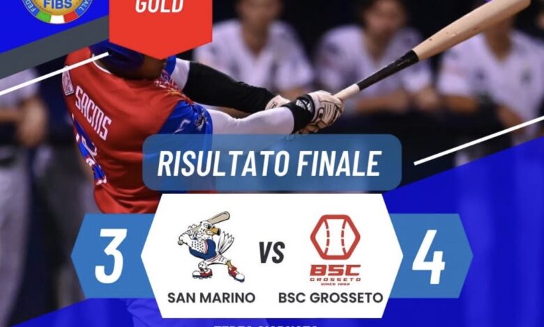 San Marino Baseball, ko con il BSC Grosseto: decide Caballero al 6°
