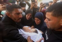 Gaza funerals for pregnant woman and children after Israeli strikes