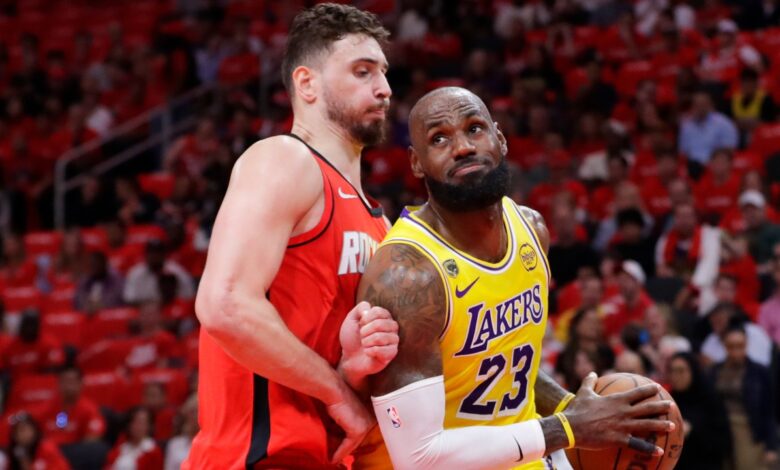 James’ tying three lifts Lakers to OT win and 3-0 lead vs Rockets