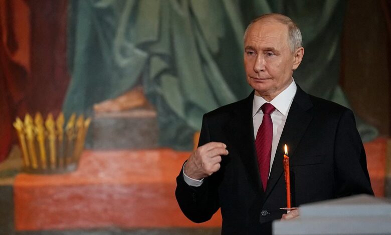 Putin Attends Easter Service Amid Ceasefire Controversy