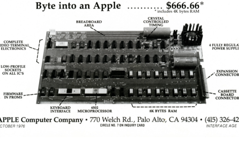 The 6.66 Apple I Board: 50 Years of Coding’s Cultural Spark