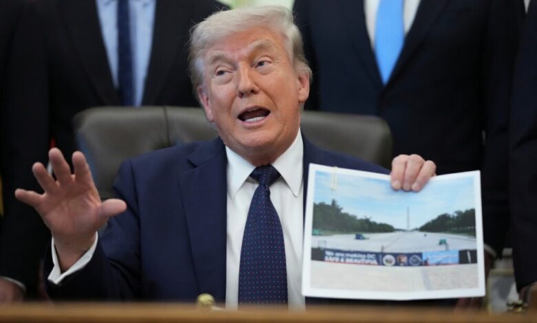 Lincoln Memorial Reflecting Pool Turns Blue as Trump Pushes Renovation