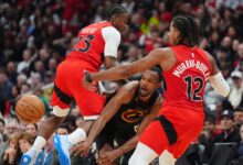 Raptors vs Cavaliers: Barnes leads comeback win to tie series
