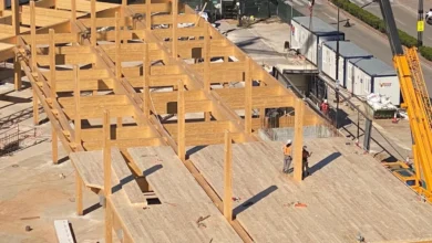 Trästommen till Fuengirolas nya saluhall snart på plats