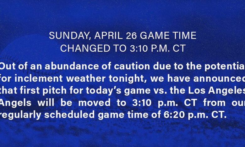 Royals–Angels Sunday Game Moved Up as Rain Threat Looms