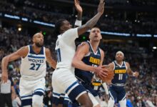 Jokic triple-double lifts Nuggets from elimination vs Wolves