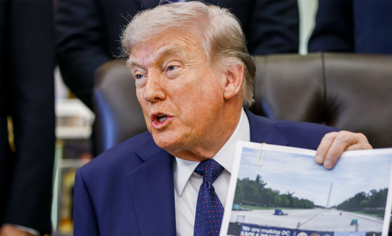 Trump announces ‘American flag blue’ for National Mall reflecting pool