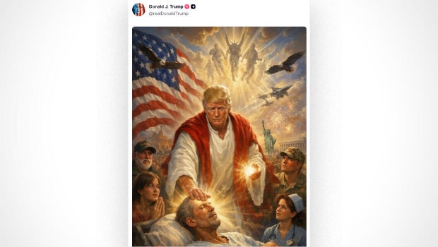 Trump sparks backlash for AI image likening him to Jesus