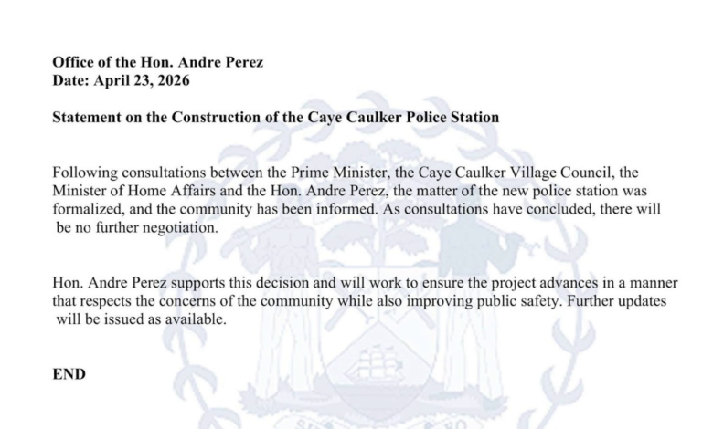 Construction of Caye Caulker Police Station to Resume on Parcel 815