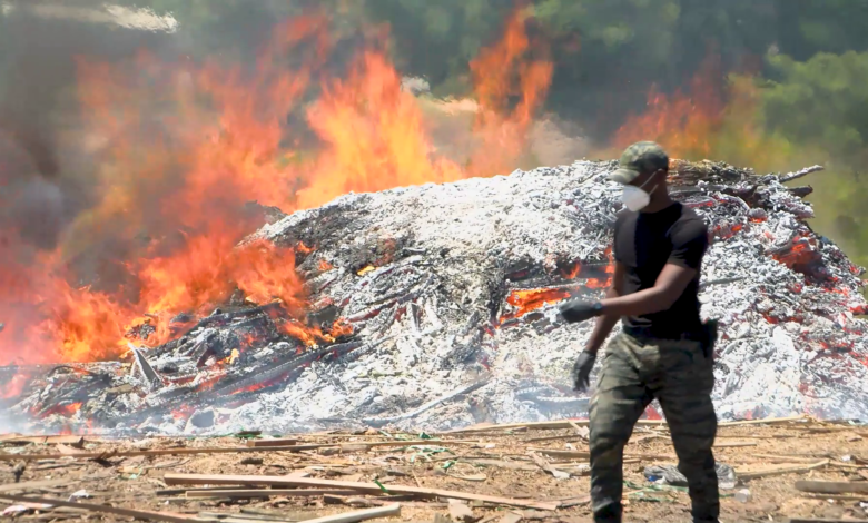 “ Million” in Drugs Burned in Massive Police Operation