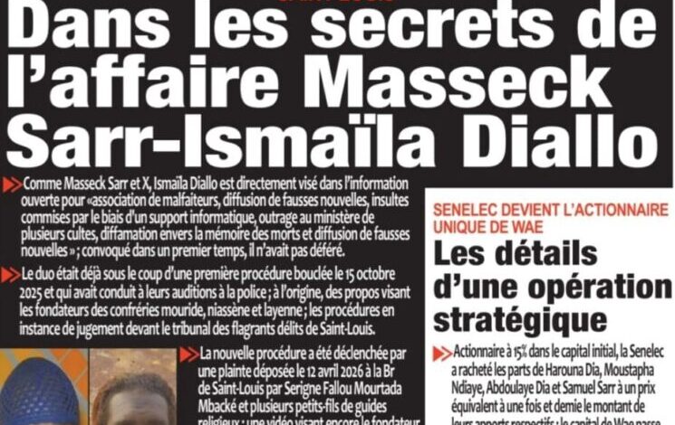 Découvrez les Unes des journaux sénégalais du lundi 27 avril 2026