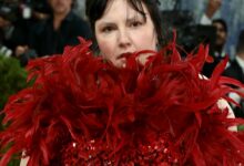 Lena Dunham’s Giant Feather Boa Train Steals the Show at Met Gala 2026