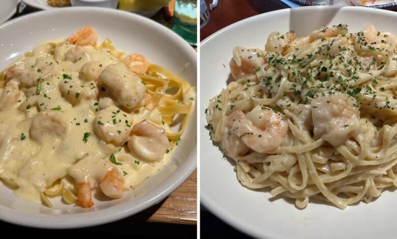 I ordered the same meal at Olive Garden and Red Lobster, and the winning chain had slightly lower prices