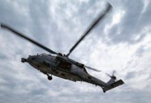 US Apache and Seahawk helicopters sank half a dozen Iranian small boats while clearing out threats around the Strait of Hormuz