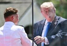 Trump’s Coast Guard speech turns to cadets’ looks
