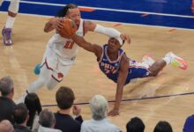 Knicks crush the 76ers 137-98 to start the second round and keep up a historic postseason roll - WTOP News