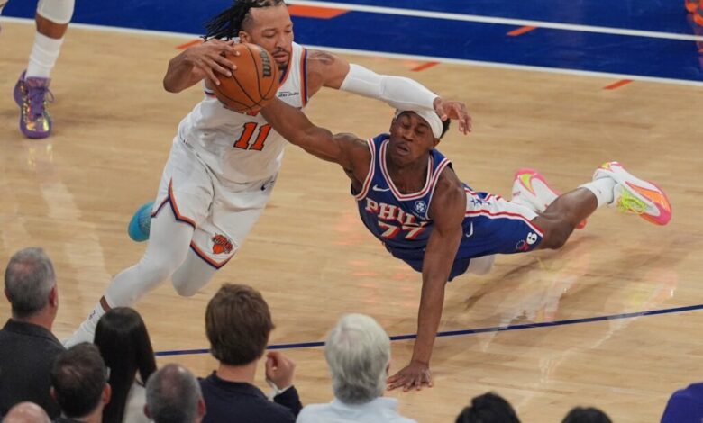 Knicks crush the 76ers 137-98 to start the second round and keep up a historic postseason roll - WTOP News
