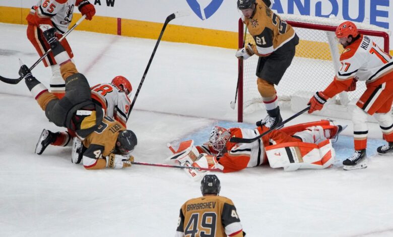 Ducks angry after icing isn't called before Golden Knights' winner