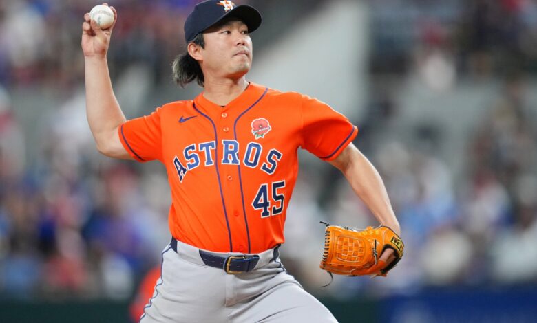 Imai holds Rangers hitless through six innings
