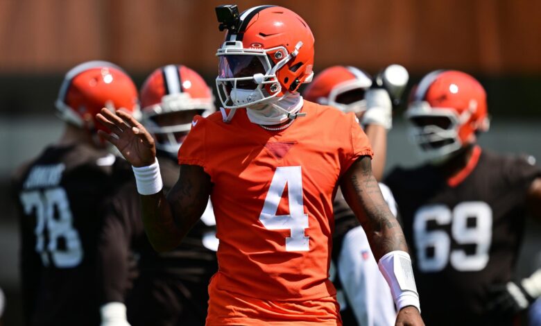 Browns QB1 race: Todd Monken cools Deshaun Watson vs Shedeur Sanders talk