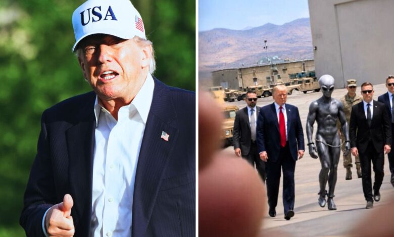 Trump Posts AI Image With Handcuffed Alien, Confusion Spreads