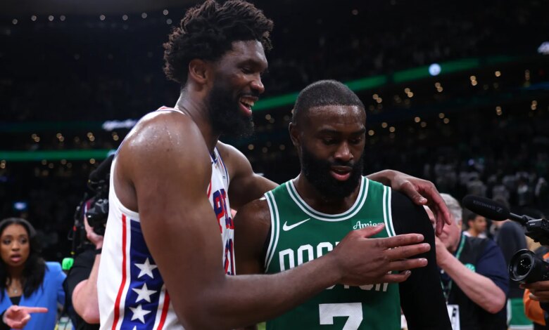 Jaylen Brown Calls Joel Embiid Flopping After 76ers’ Win