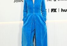 Grace Gummer’s Cerulean Coat Steals the Spotlight at ‘Love Story’ Event