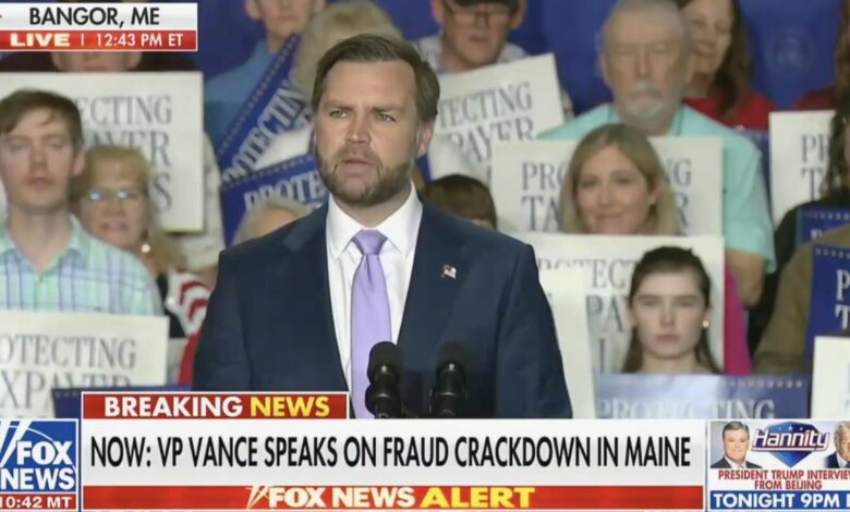 JD Vance claims dead people “vote for Democrats” in Maine JD Vance claims dead people “vote for Democrats” in Maine