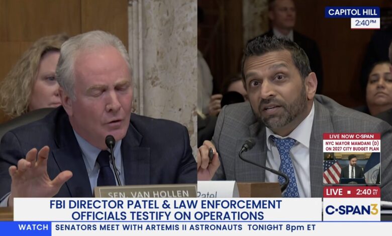 Kash Patel vs. Sen. Van Hollen: Alcohol Clash Turns Fiery Kash Patel vs. Sen. Van Hollen: Alcohol Clash Turns Fiery