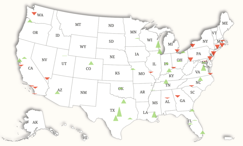 Zillow map shows which cities are finally winning Zillow map shows which cities are finally winning