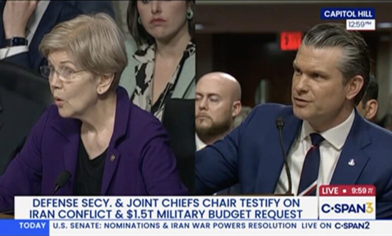 Warren Presses Hegseth on Insider Trading
