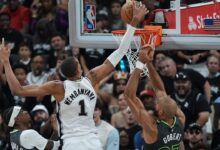 Spurs deliver 133-95 blow to Timberwolves, series tied