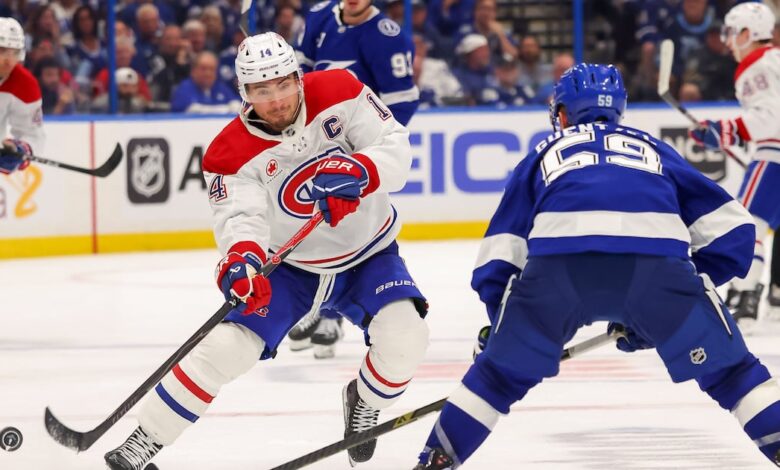 Suzuki’s late goal has Habs on top over Lightning after first period in Game 7
